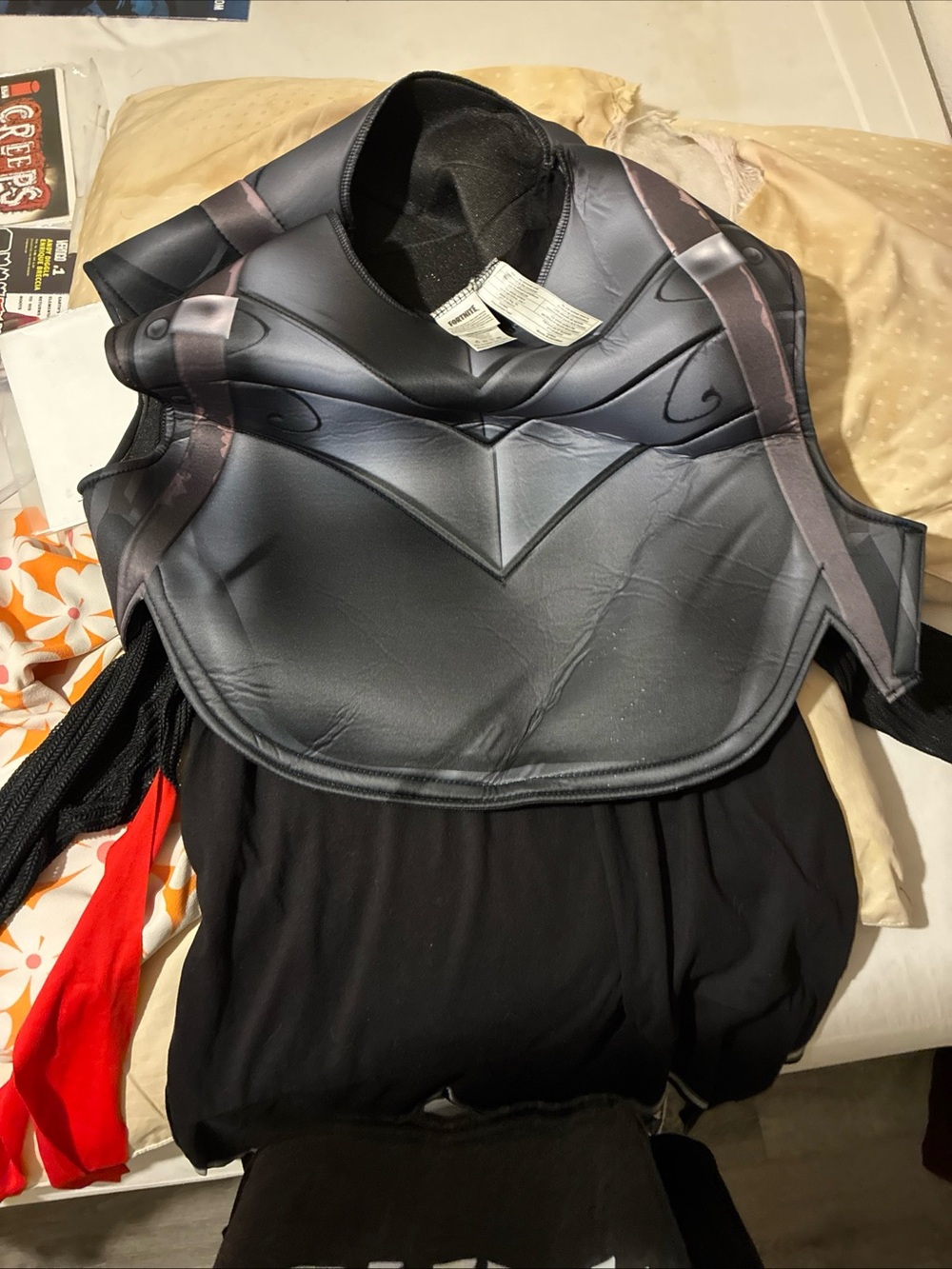 Black Faux-Armor Women's Costume Top